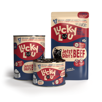 LUCKY LOU Lifestage pre Mačky Senior - Hydina a Hovädzie